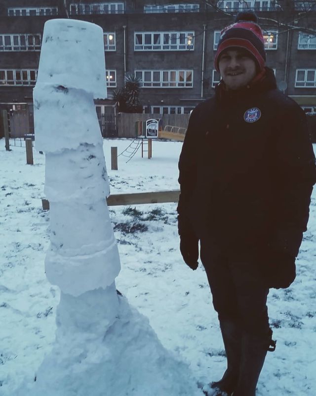 Yesterday's snow tower was as big as a Dave!