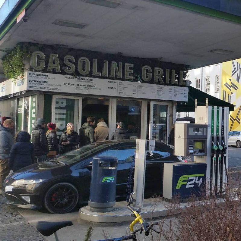 So it's a drive through where people queue on foot,  a petrol station where most of the customers are buying food and a restaurant that deals mostly, by volume,  in deadly poison.
