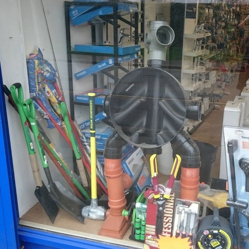 I suspect @lynseybins would enjoy this Langley plumbing shop window display